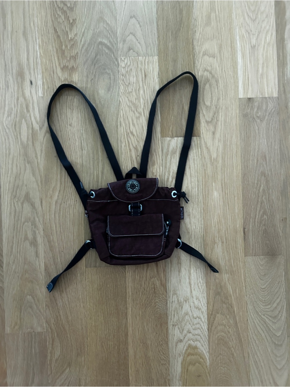 Kipling Brown Mini Backpack with Front Pocket